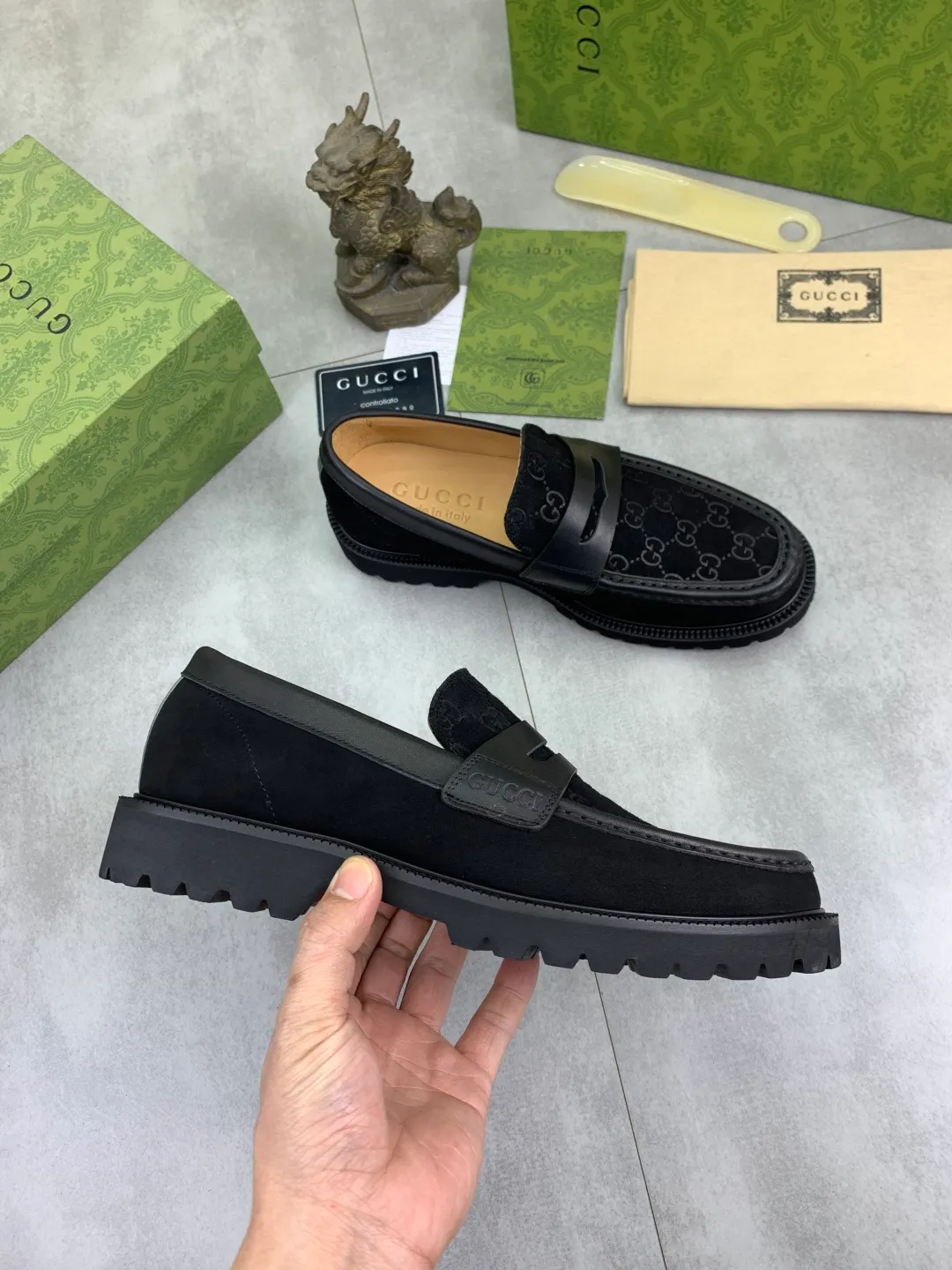 Men's shoes P580💰【New style】🆘Water dyed cowhide lining (GUCCI) Gucci business leather shoes, made of original imported Italian 🇮🇹 open-edge beaded calfskin, fully water-dyed cowhide lining, carefully handmade by professional shoemakers, the original version is specially designed for wear-resistant and lightweight foam outsole. Standard code: 38-45 5️⃣color🉑️select